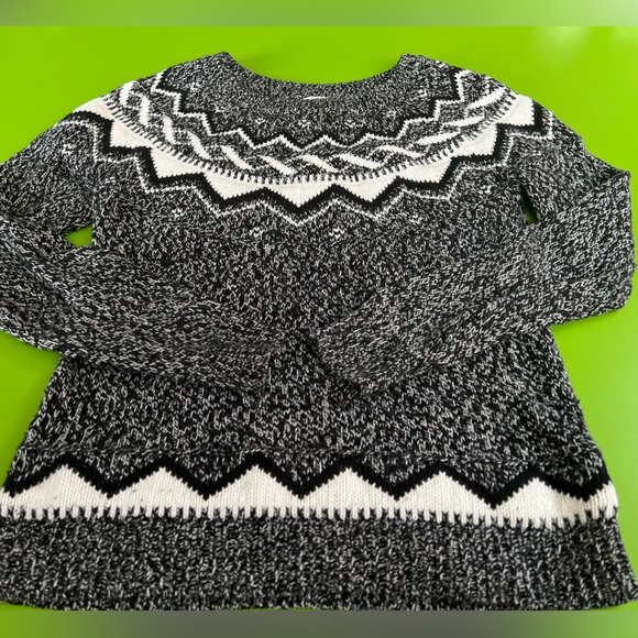 S OLD NAVY Nordic Scandinavian pattern Heather yarn Knit Sweater cotton blend - Picture 5 of 7